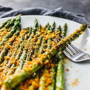 close up view of cooked asparagus