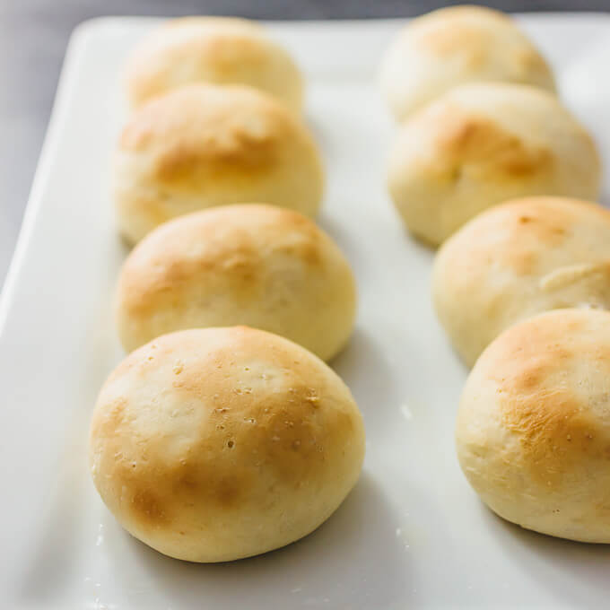 Small batch dinner rolls with garlic butter