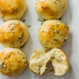 Small batch dinner rolls with garlic butter