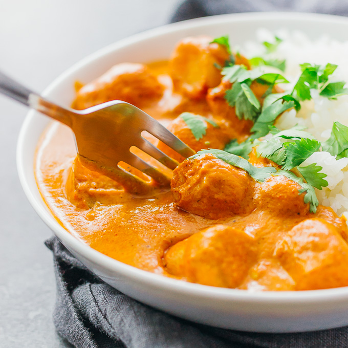 close up view of potato curry