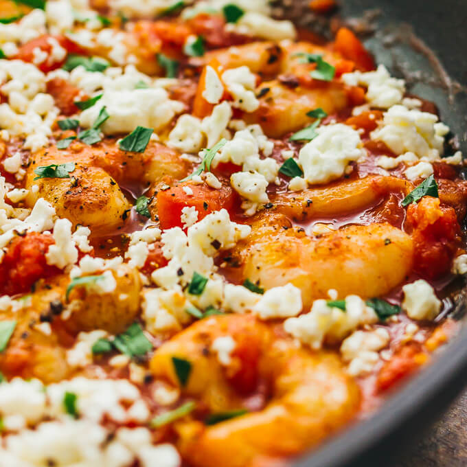 close up view of seared shrimp