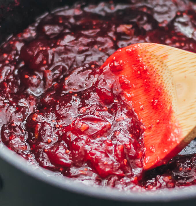 close up view of cranberry sauce