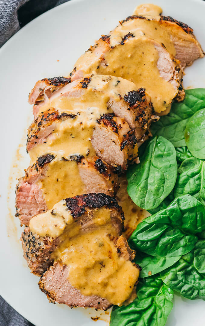 overhead view of pork tenderloin