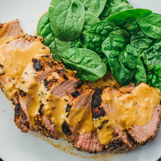 Roasted Pork Tenderloin with Creamy Mustard Sauce - Savory ...