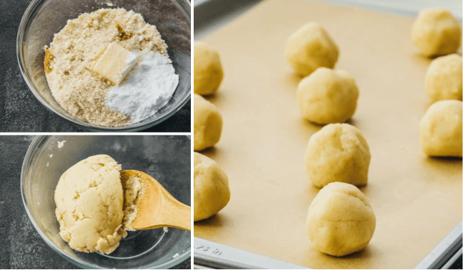 step by step photos showing how to make butter cookies