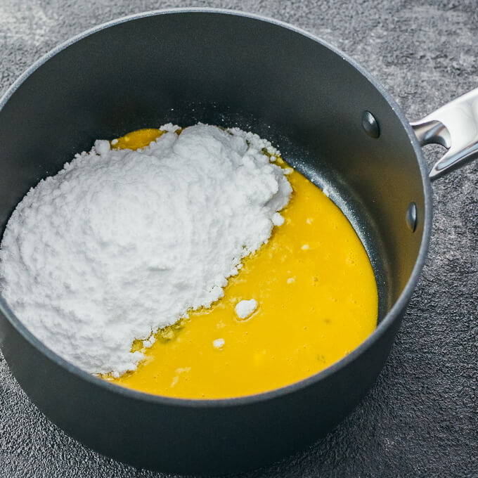 egg yolks and sweetener