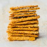 big stack of low carb crackers