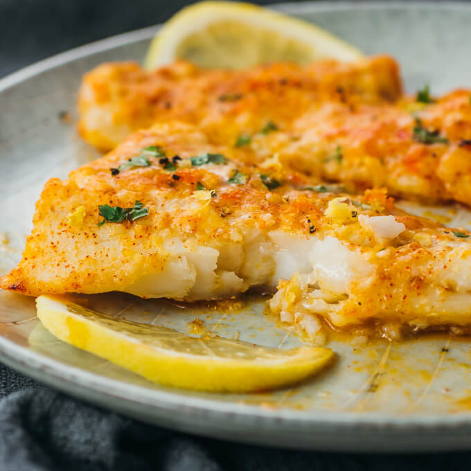 Lemon Baked Cod with Parmesan Cheese - Savory Tooth