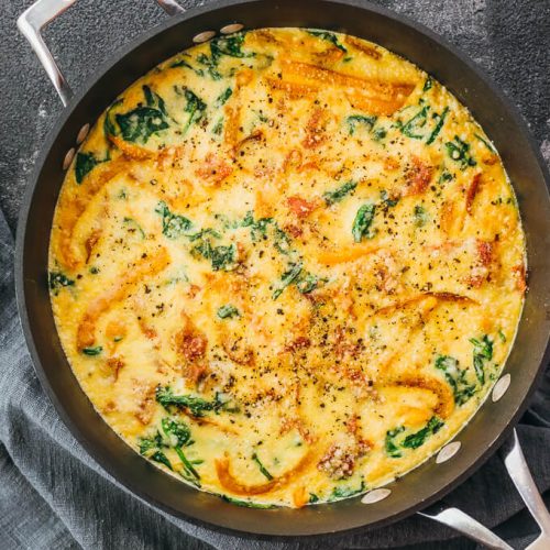 Spinach Frittata with Prosciutto and Peppers Savory Tooth