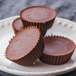 Keto friendly low carb chocolate served on a white bowl