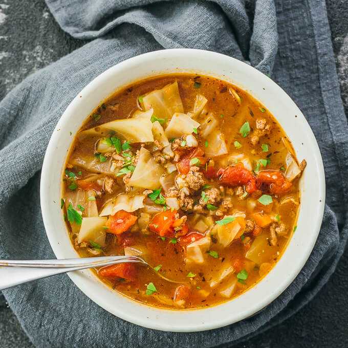 Unstuffed Cabbage Roll Soup Low Carb Savory Tooth