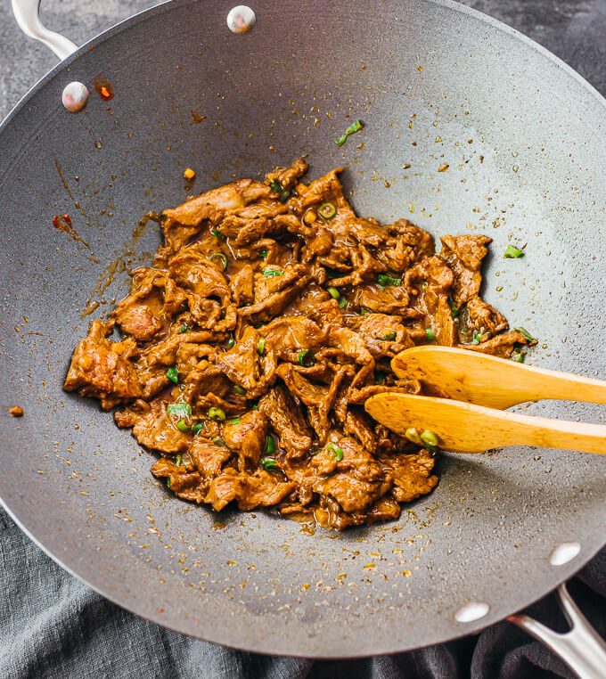 cooking hunan beef in wok