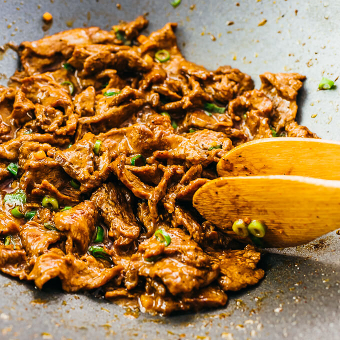 cooking hunan beef in wok