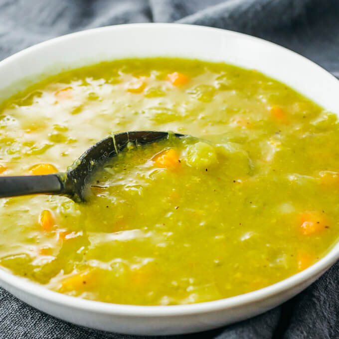 close up view of split pea soup