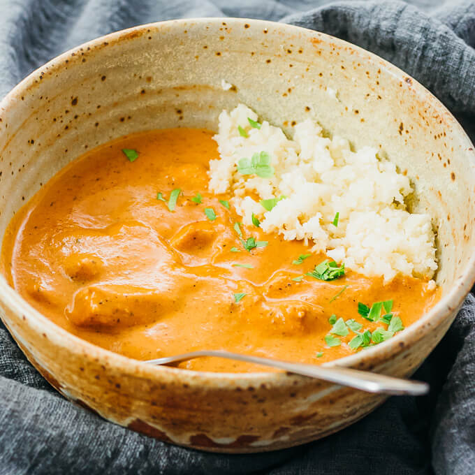 best indian chicken tikka masala recipe served in a stoneware bowl