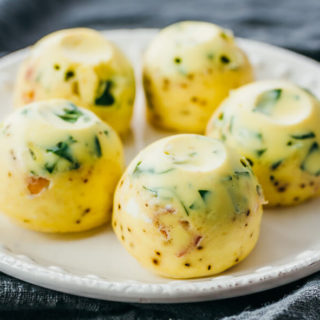 instant pot egg bites served on white plate