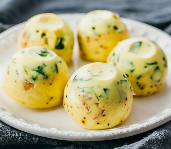 instant pot egg bites served on white plate