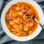 overhead view of italian chicken stew