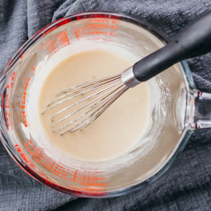 whisking keto pancake batter