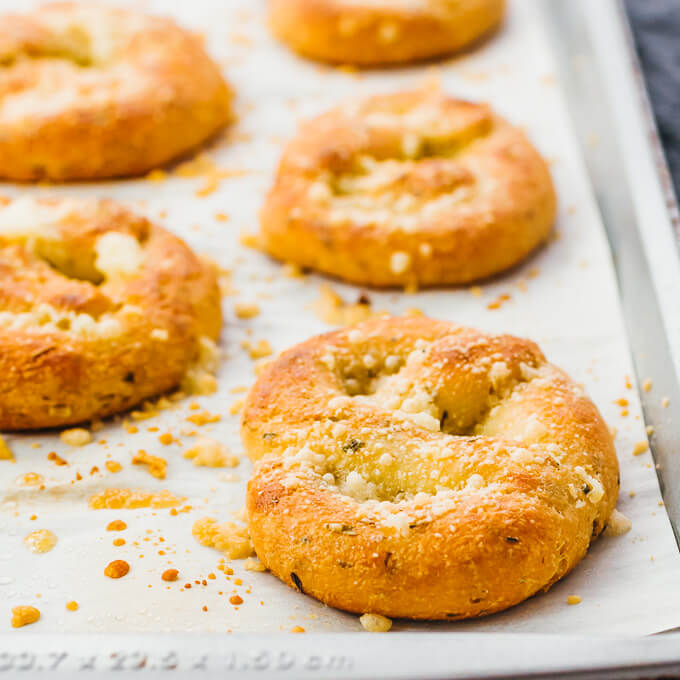 garlic knots after baking