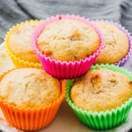banana nut muffins on white plate