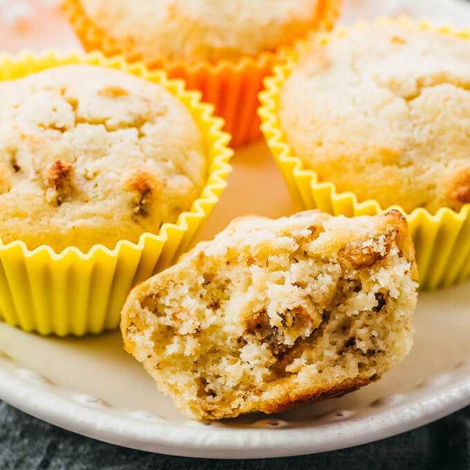 close up view of eaten muffin