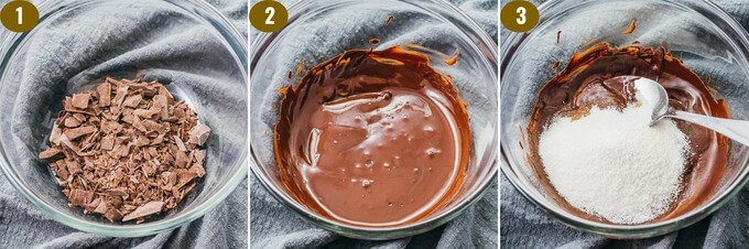 melting unsweetened chocolate for making fat bombs