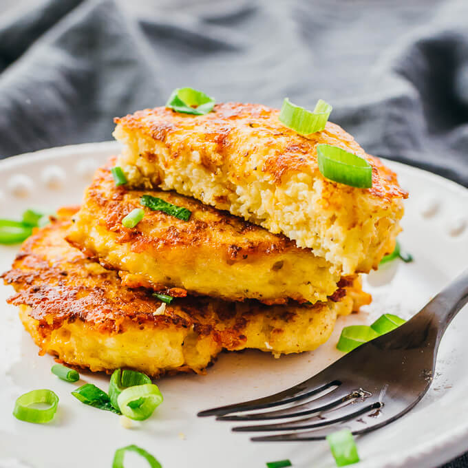 cauliflower fritter partially eaten