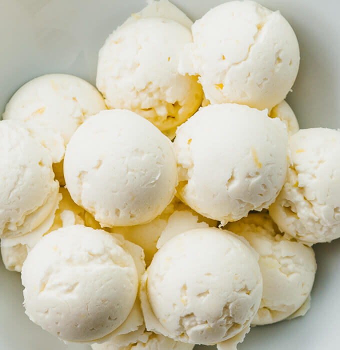 close up view of lemon fat bombs