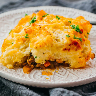 close up view of shepherd pie