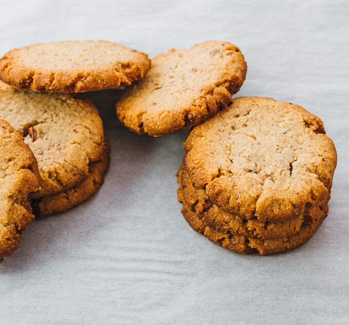 pecan sandies on parchment paper