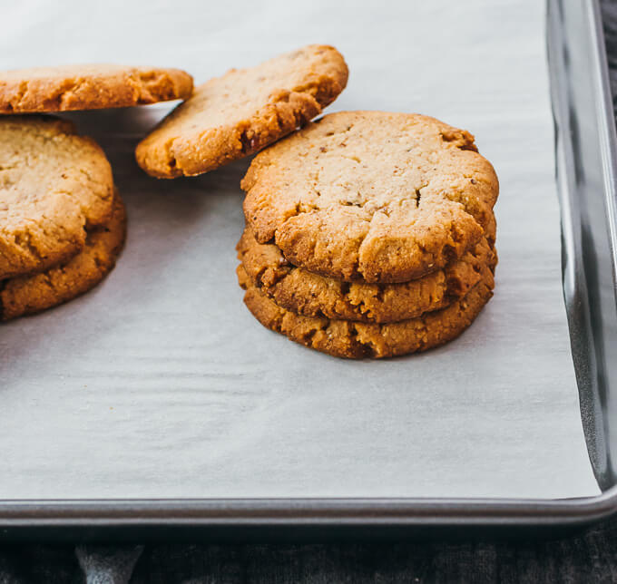 pecan sandies on parchment paper