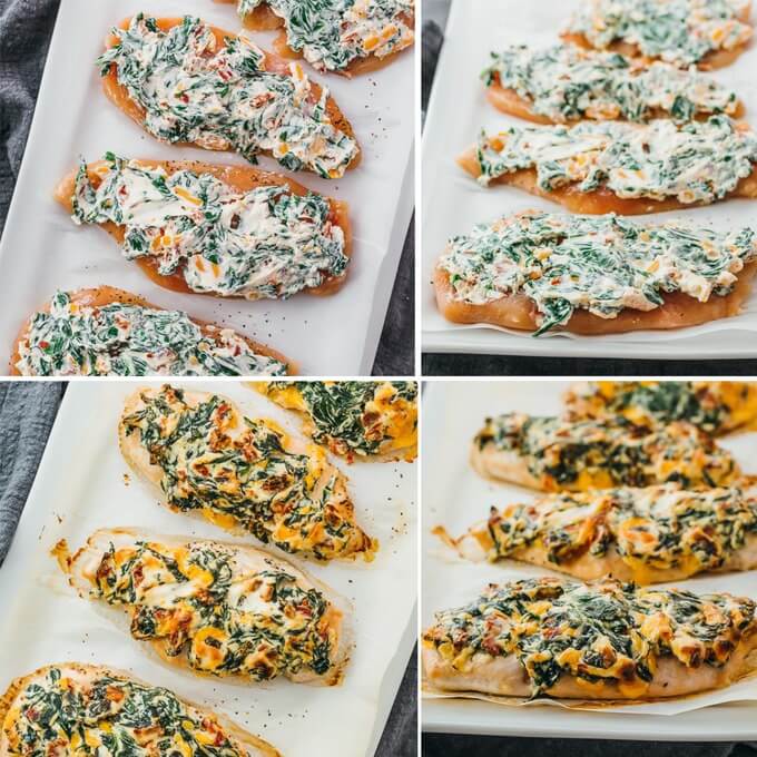 chicken breasts before and after baking