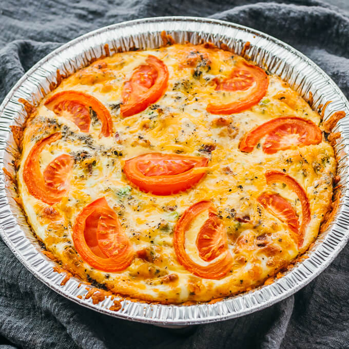 Keto Crustless Quiche with Broccoli and Cheddar