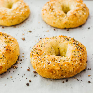 close up view of keto bagel