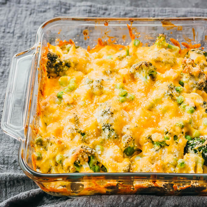 tuna casserole in baking dish