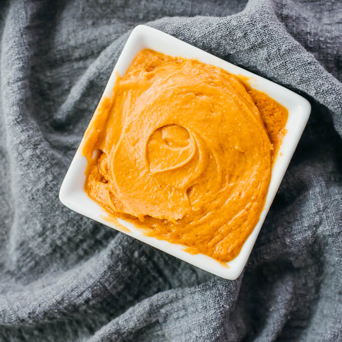 peanut sauce in dipping vessel