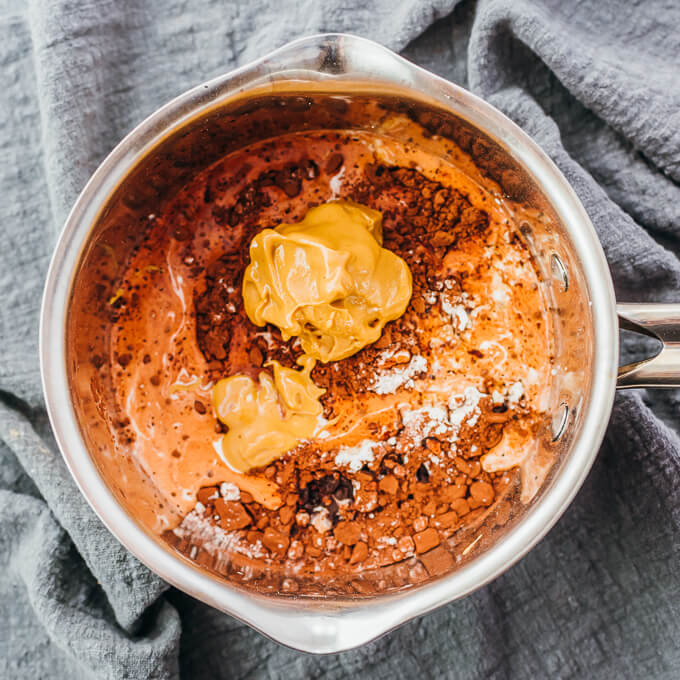 cookie ingredients in a saucepan