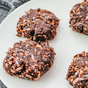 close up view of no bake cookies