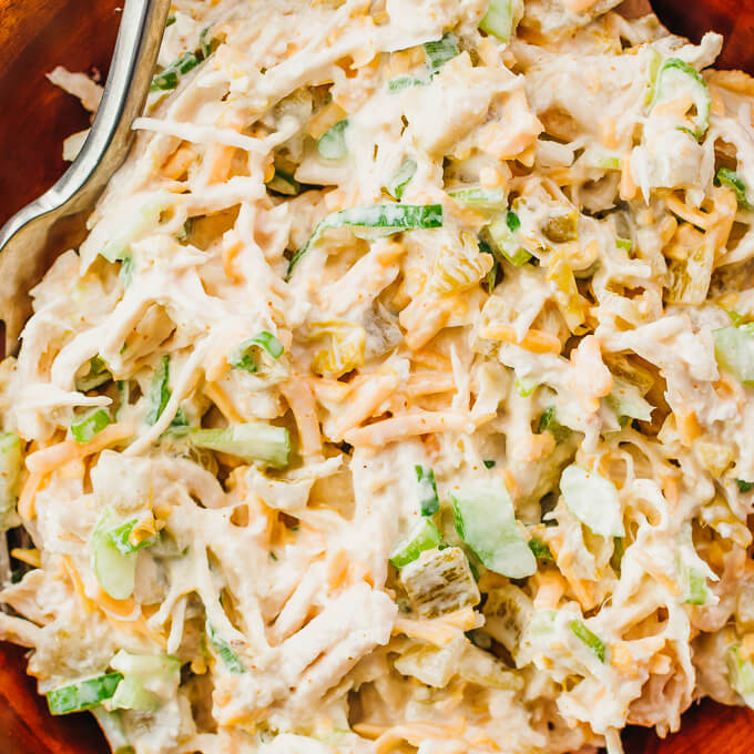 close up view of southwest chicken salad