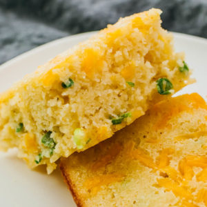 closeup view of jalapeno cornbread