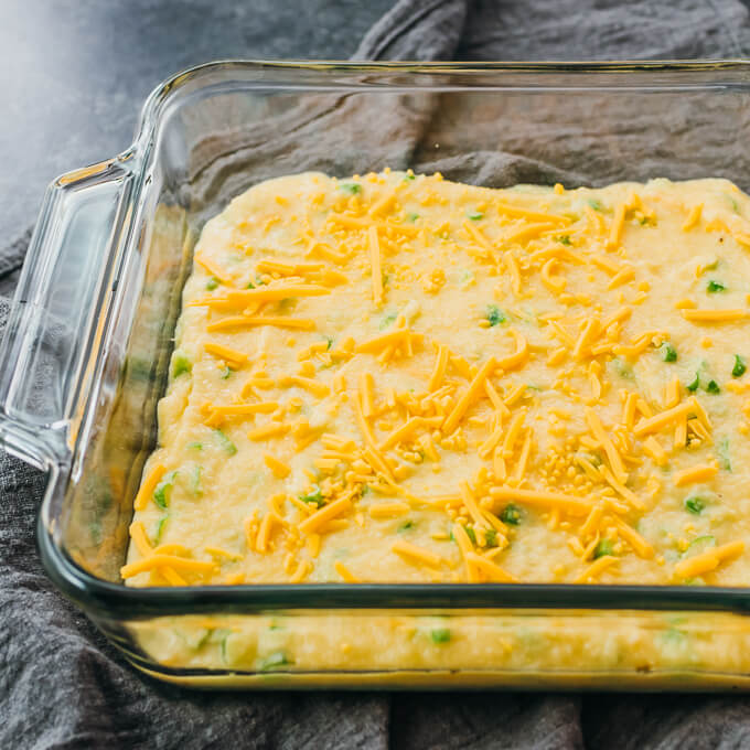 cornbread before baking