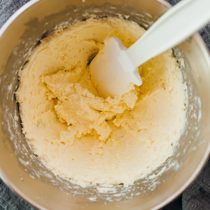 cheese mixture after combining using electric mixer