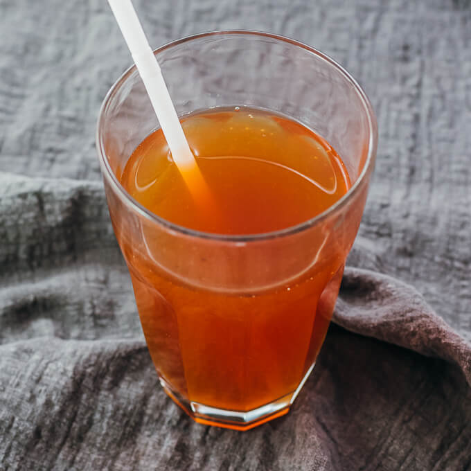 sweet lemon iced tea in a glass