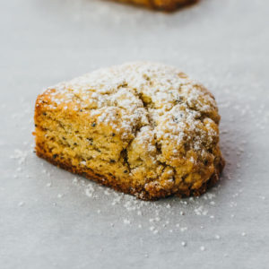 close up view of single keto scone