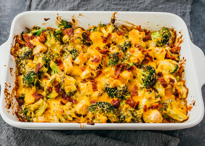 freshly baked chicken bacon ranch casserole