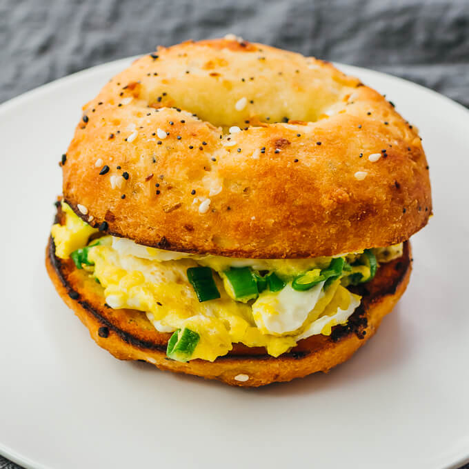 keto bagel sandwich with egg