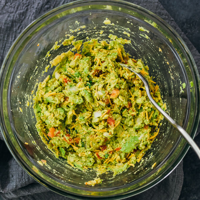 stirring all guacamole ingredients together