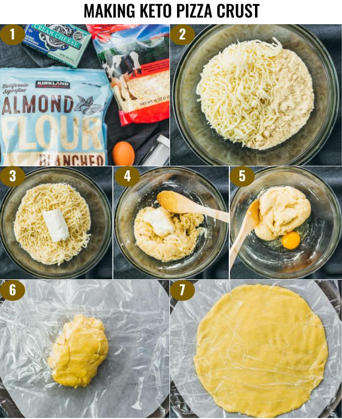 step by step on how to make keto pizza crust