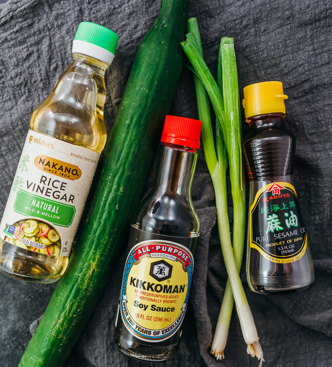 ingredients for making asian cucumber salad